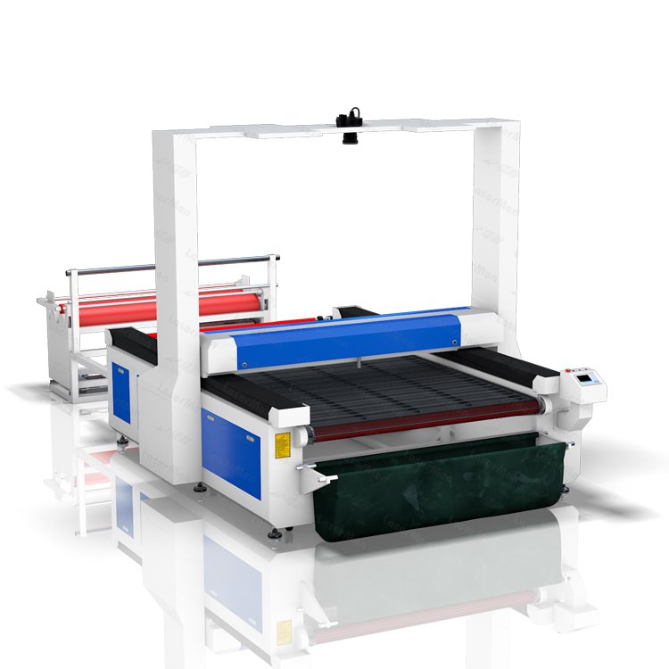 Large CCD camera CO2 laser cutting machine for soccer uniforms and basketball clothes cutting with auto feeding system