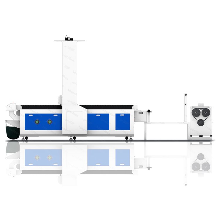 Large CCD camera CO2 laser cutting machine for soccer uniforms and basketball clothes cutting with auto feeding system