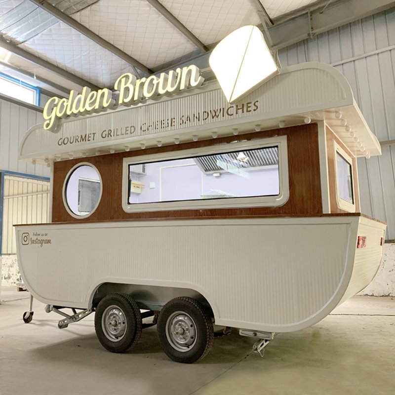 Outdoor Street Ice Cream Cart Food Van Food Truck Mobile Food Trailer Coffee Booth Ice Cream Cart for Sale