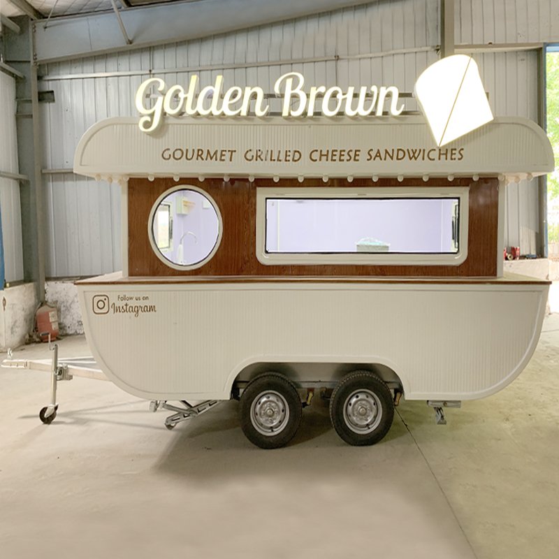 Outdoor Street Ice Cream Cart Food Van Food Truck Mobile Food Trailer Coffee Booth Ice Cream Cart for Sale