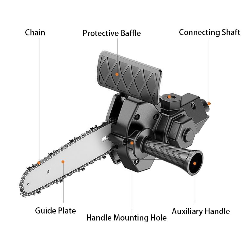 6inch Pruning Trees Wood Cutting Accessories High Power Electric Angle Grinder Chainsaw Adapter