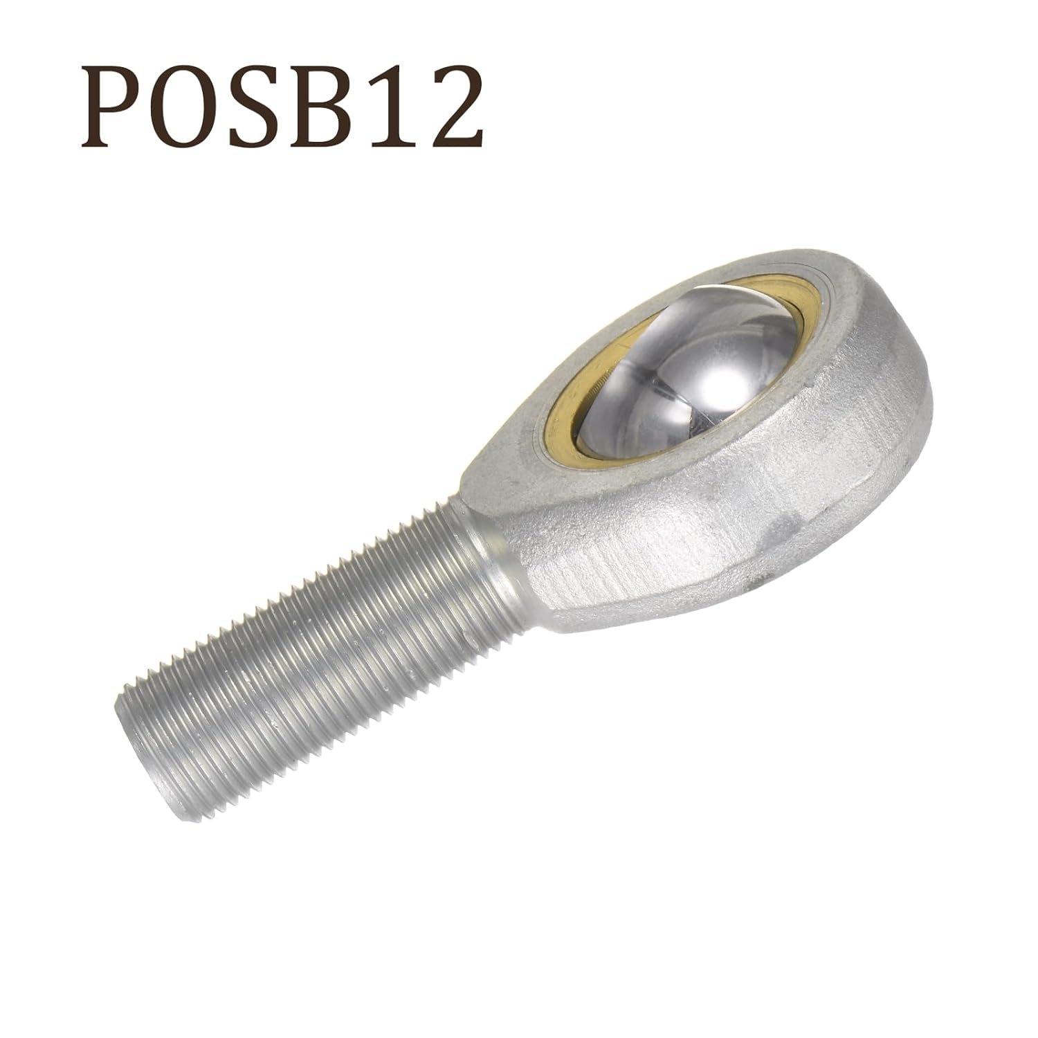 POSB12 19.05mm Rod End Bearing, 295g/pcs 3/4-inch Bore Pre-Lubricated 3/4-16 UNF Male Thread Right and Left Hand Jam Joint
