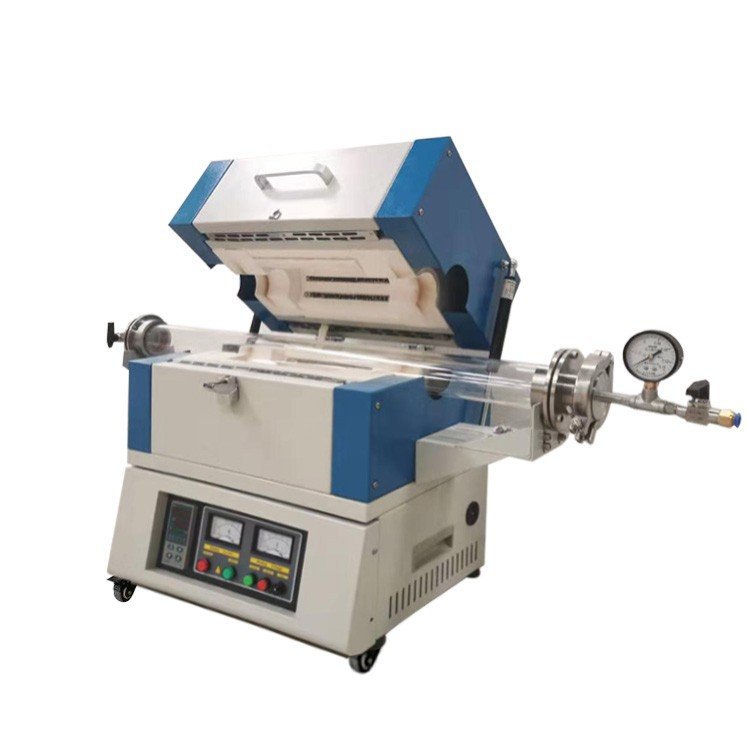 1200 Degree Compact Split Tube Furnace for Heat Treatment with Vacuum Flanges