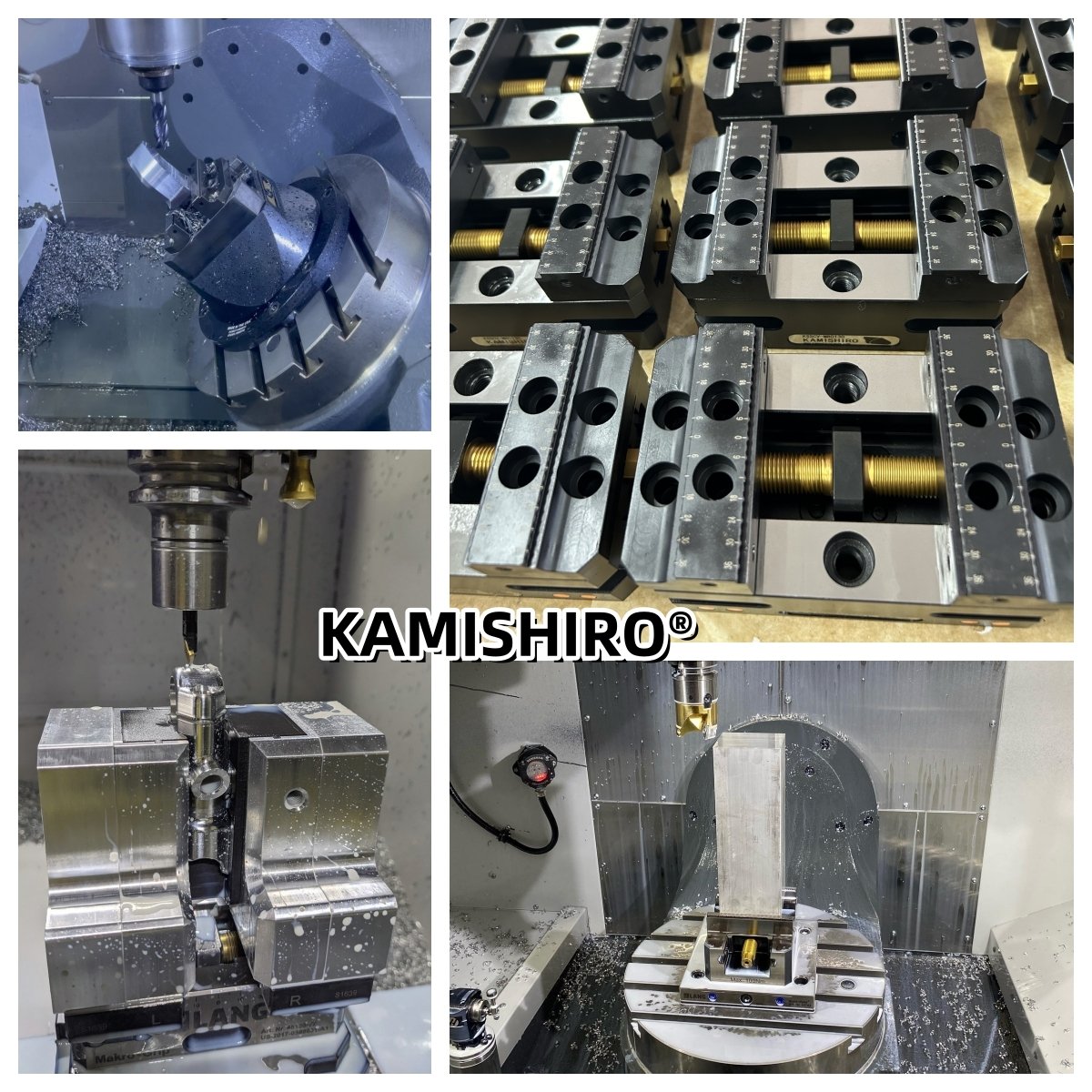 Makro Grip 5thaxis Cnc Tools Self-Centering Vise for Rotary Table Milling Machine 4axis Precision CNC Vice Width 125mm Kamishiro