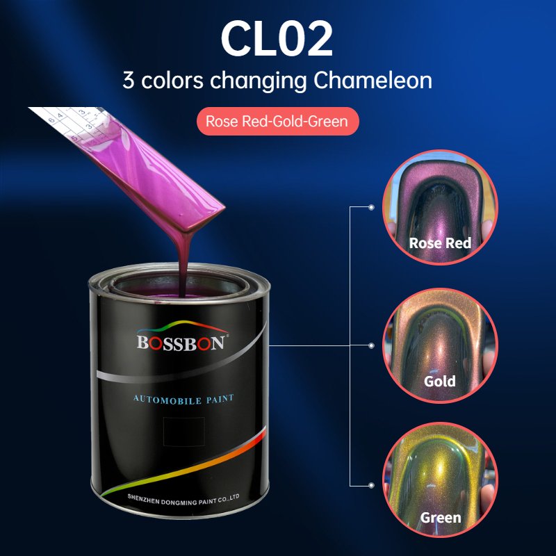 CL02 Wholesale Color Changing Pigment Chameleon Rose Red-Gold-Green Three Colors Paint Powder for Car Repair Automotive Paint