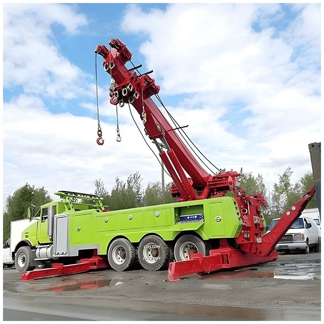 ISUZU GIGA 30-50 Ton Heavy Duty Diesel Towing Wrecker Truck with Knee Boom 40-50 Ton Breakdown Recovery Capability