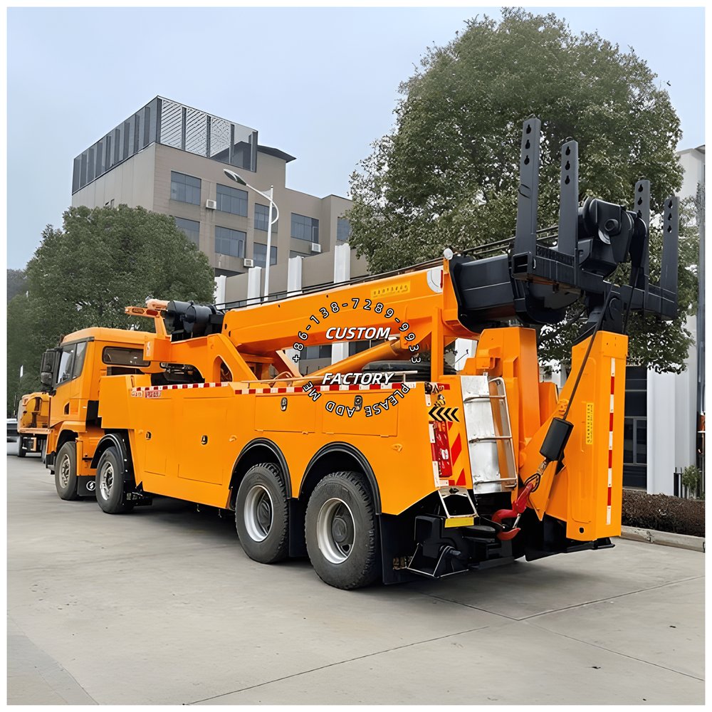 ISUZU GIGA 30-50 Ton Heavy Duty Diesel Towing Wrecker Truck with Knee Boom 40-50 Ton Breakdown Recovery Capability