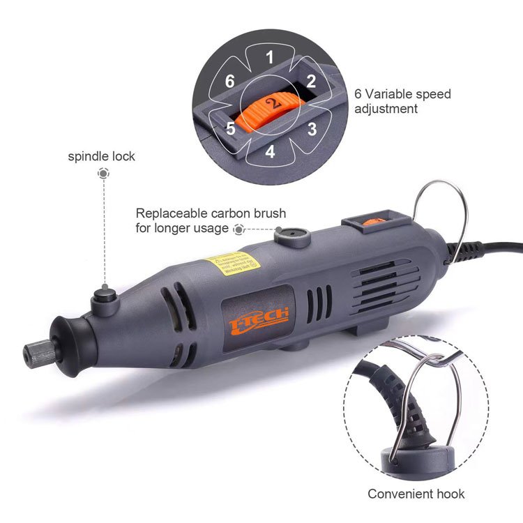 60pcs Accessories Power Tool 135w 6 Variable Speed Flexible Shaft Electric Rotary Tool Set