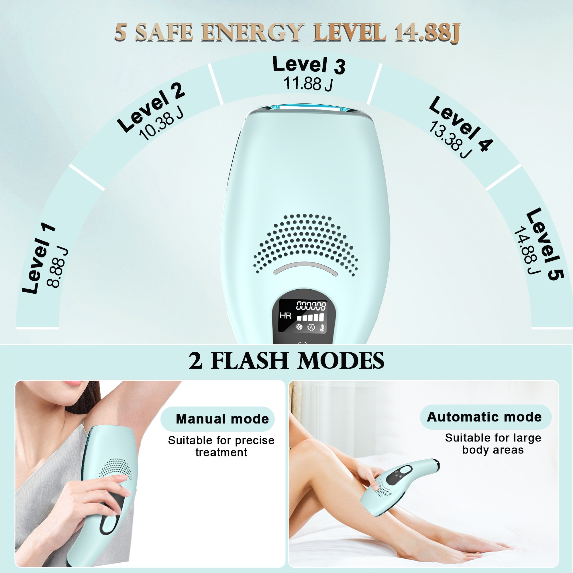 DEESS Ipl Hair Removal Device Handle Hair Removal Appliances Ipl Machine Painless Laser Hair Remover Epilation for Home Use