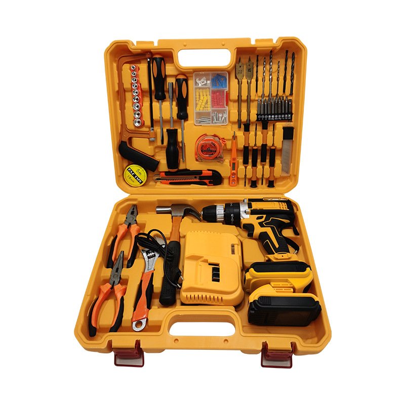 21V lithium battery rechargeable drill 3-function impact drill New power tool hand drill set lithium screwdriver set