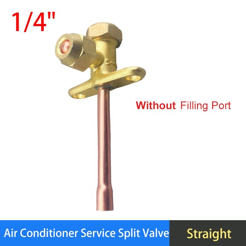 100pcs/CTN 1/4" Straight Elbow AC Air Conditioner Parts Refrigeration Service Valve