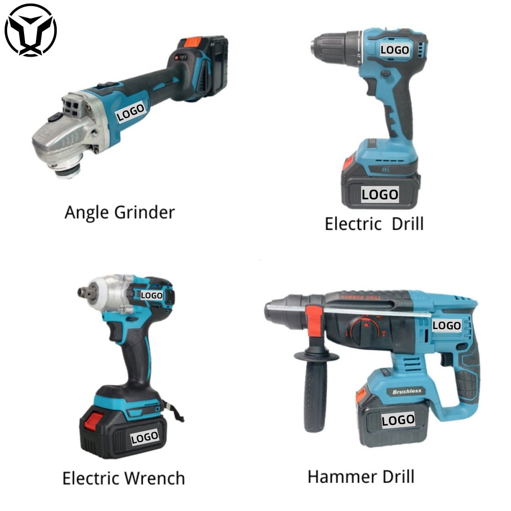 Popular Choosing Cordless Tool Combo Set 4pcs in 1 Impact Wrench Angle grinder Hammer Drill Power Tool Set Combo Kit