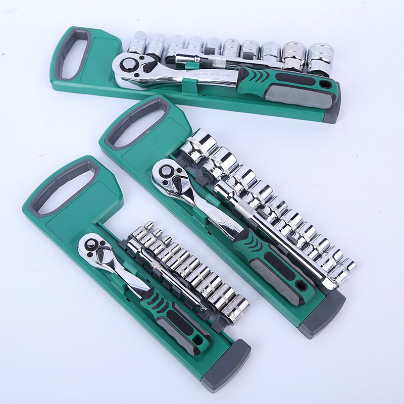 1/4" 3/8" 1/2" mechanic ratchet wrench socket combination tool set hand tool kits for cars, motorcycles and bicycles repair