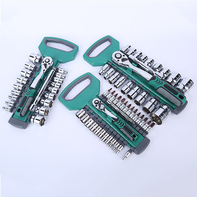 1/4" 3/8" 1/2" mechanic ratchet wrench socket combination tool set hand tool kits for cars, motorcycles and bicycles repair