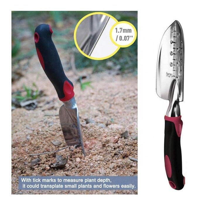 7pcs garden tool set with bag Ergonomic Gardening Hand Tool Set, Includes Trowel, Transplanter, Weeder, and Cultivator