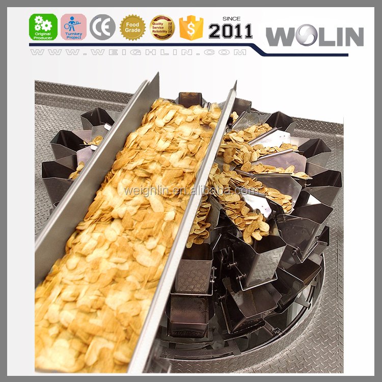 Customized Long Horizontal Fastback Motion Conveyor Stainless Steel for Easy Fragile Potato Chips Biscuit Packing Line
