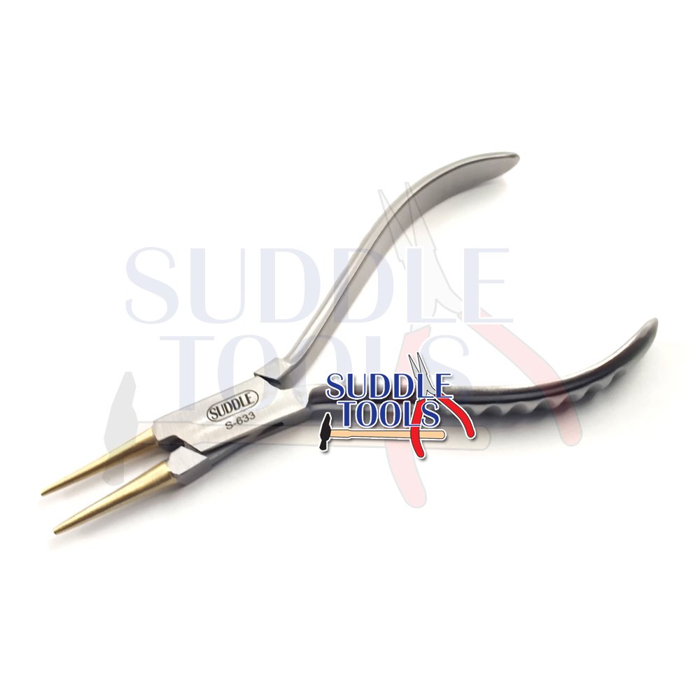 130mm Full Brass Head Nose Smooth Jaws Pliers Steel Jewelry and Watch Making Tools for Body Piercing Optical Instrument Repair