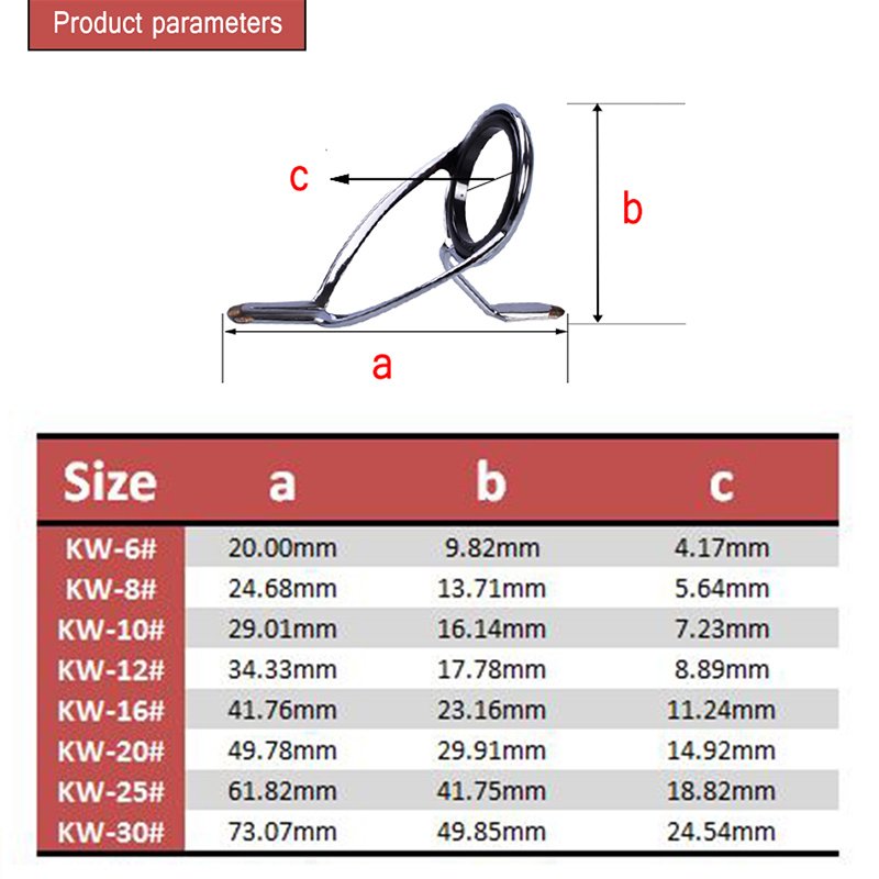 Rod DIY Repair Refit Replacement Fishing Pole Components Accessories 8pcs/set KW bracket Fishing Rod Guide