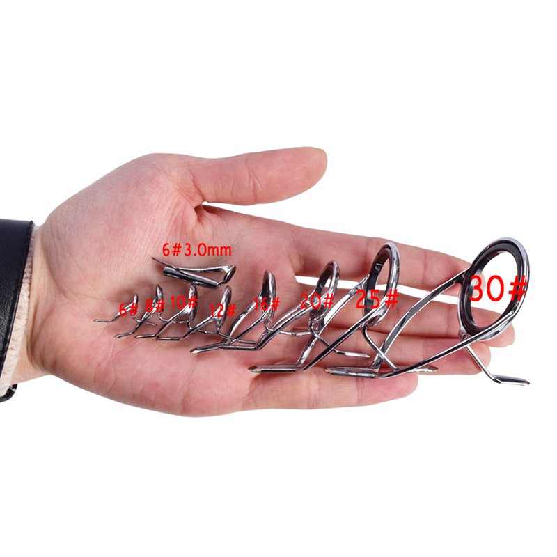 Rod DIY Repair Refit Replacement Fishing Pole Components Accessories 8pcs/set KW bracket Fishing Rod Guide