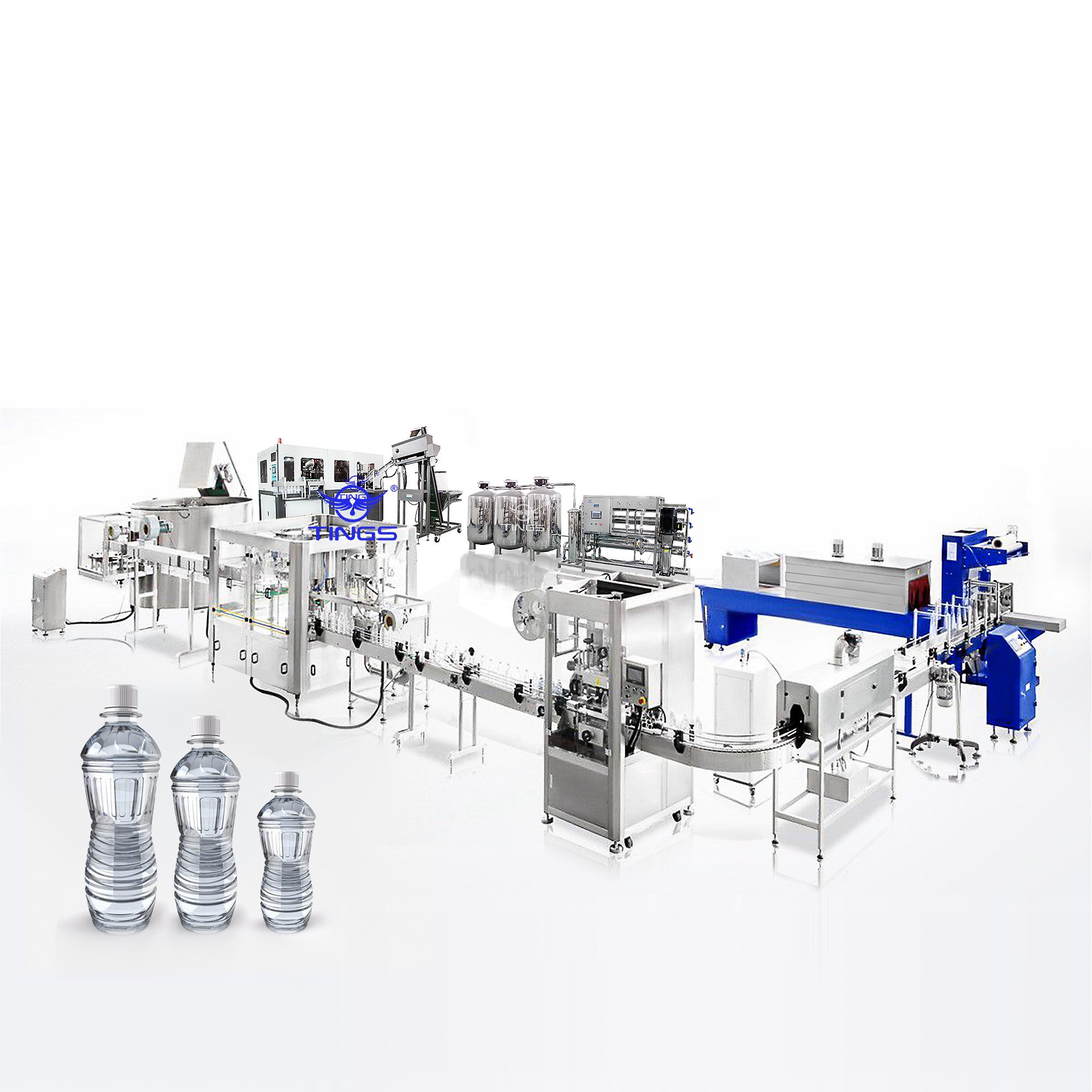 A to Z 8000BPH Bottled Mineral Drinking Water Production Line Turnkey Water Bottling Plant