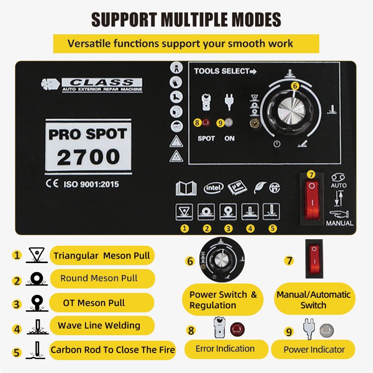 FUNISI PRO2700 Steel Body Repair Equipment Metal Auto Car Dent Puller Spotter Dent Puller Car Body Repair Spot Welding Machine