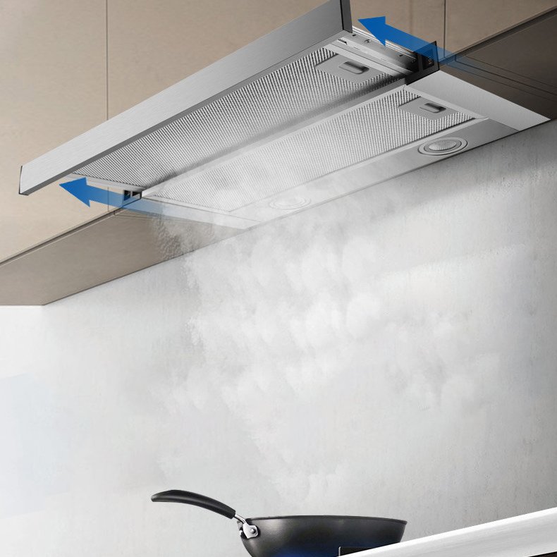 Kitchen Stainless Steel Extractor Hood 60cm Cooker Range Hood Embedded Range Hood Hidden Push-pull Small Apartment