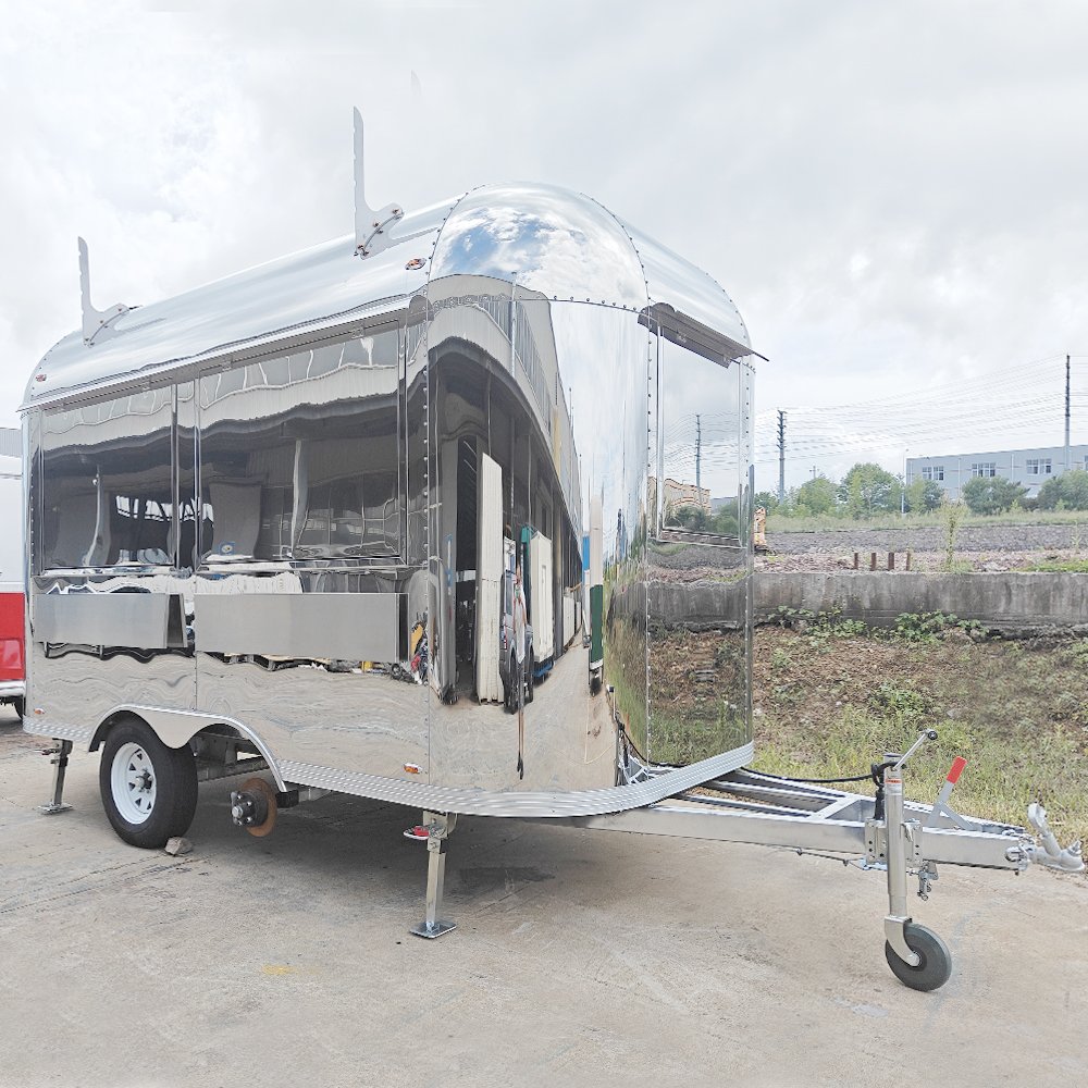 Fully Equipped Airstream Coffee Cart Mobile Food Truck Catering Trailer Vintage Food Van for Sale