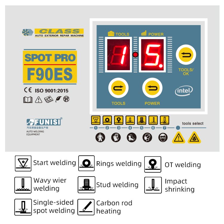 FUNISI F90ES Spot Welder Machine with Dent Puller Essential for Car Body Repair Equipment