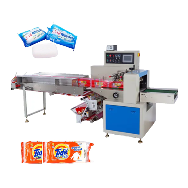 SUS304 Machine Body Bakery Equipment Automatic Pizza Flow Packaging Machine Bread Cake Biscuit Pillow Packing Machine