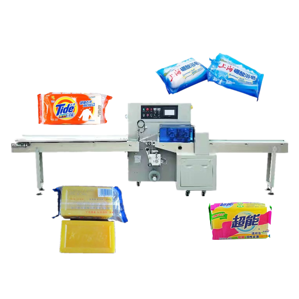 SUS304 Machine Body Bakery Equipment Automatic Pizza Flow Packaging Machine Bread Cake Biscuit Pillow Packing Machine