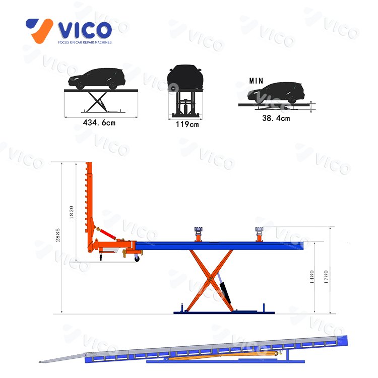 Vico Vehicle Maintenance Hydraulic Bench Auto Collision Repair Center Equipment Garage Equipment VF8000