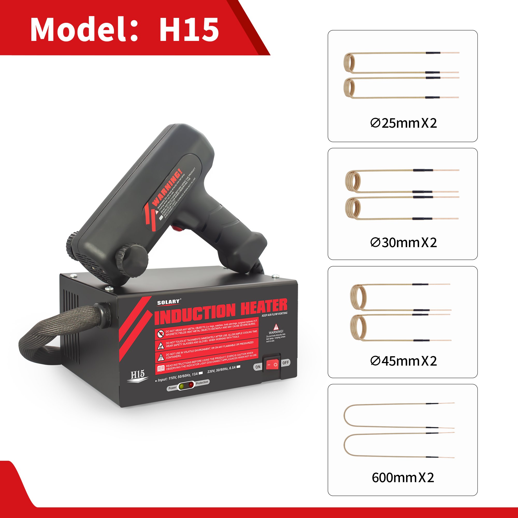 Portable 110V/220V Induction Heater Kit 30s Fast Heating for Metal Bearings Gears for DIY Forging Industrial Use Made Plastic