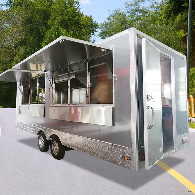 Stainless Steel Working Table Mobile Food Truck for Factory Price Fast Food Trailer