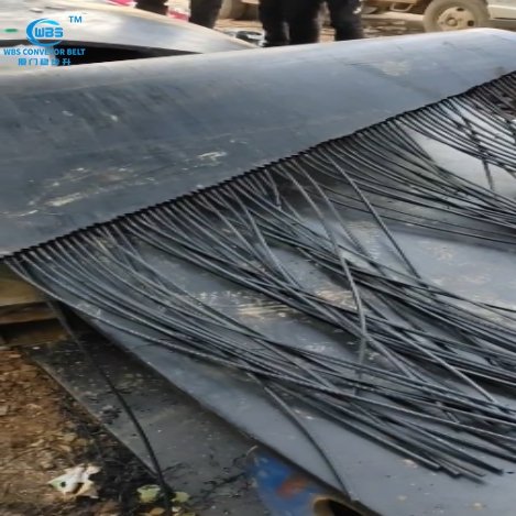 Steel cord conveyor belt ST belt with steel cord high tensile strength heavy load long distance for mine coal power plant.=
