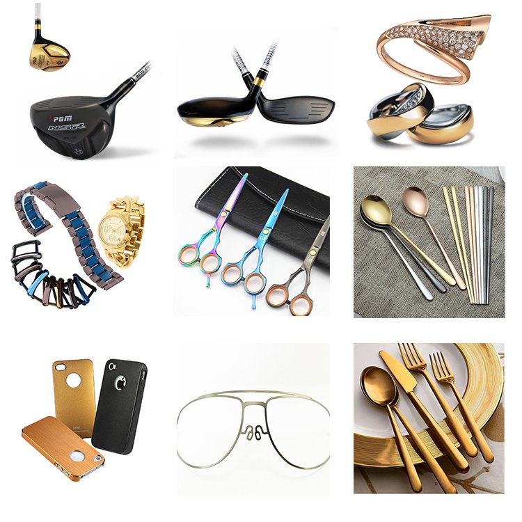 Kitchen Utensils Sinks Basins Knives and Forks Titanium Gold Ion Plating Machine Pvd Coating Machine