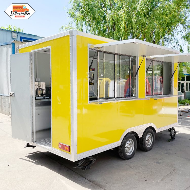 Cheap Price Solar Power Street Beach Food Trailer Coffee Cart Bike Donut Fryer Food Cart Mobile Food Van Trailer for Sale