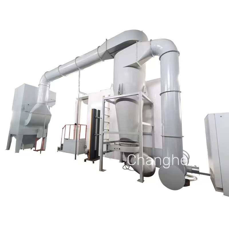 Quick Color Change PP Material Automatic Spray Painting Booth Multi-Cyclone Powder Recovery in Electrostatic Powder Coating Line