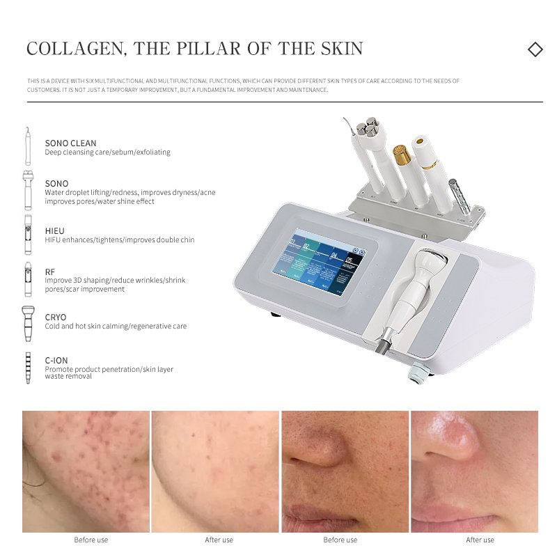 South Korea Six and One Multi-functional Facial Lifting Machine Cleansing Tender Skin Improve Facial Beauty Equipment