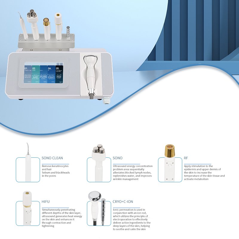 South Korea Six and One Multi-functional Facial Lifting Machine Cleansing Tender Skin Improve Facial Beauty Equipment