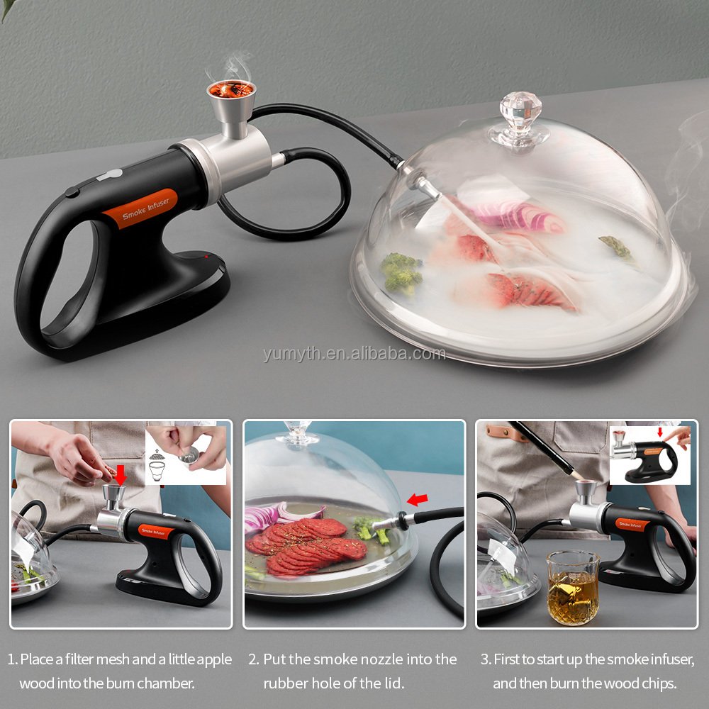 hot selling meat BBQ smoker gun for smoking food cheap bar accessory cocktail smoke infuser kit