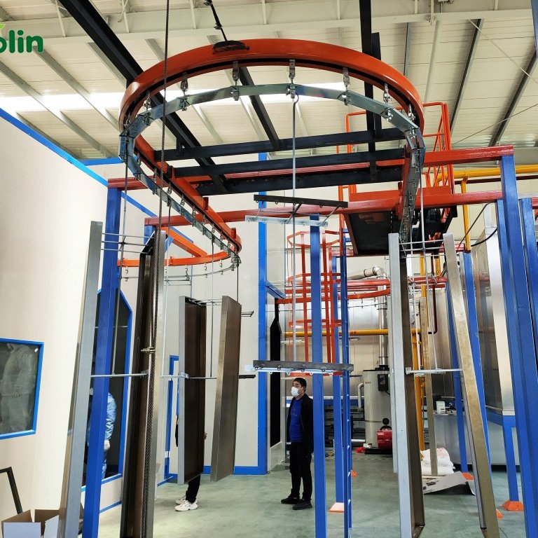 Full Automatic Electrostatic Powder Coating Line for Spray Paint Aluminium Profile Customized Auto Powder Coating Plant