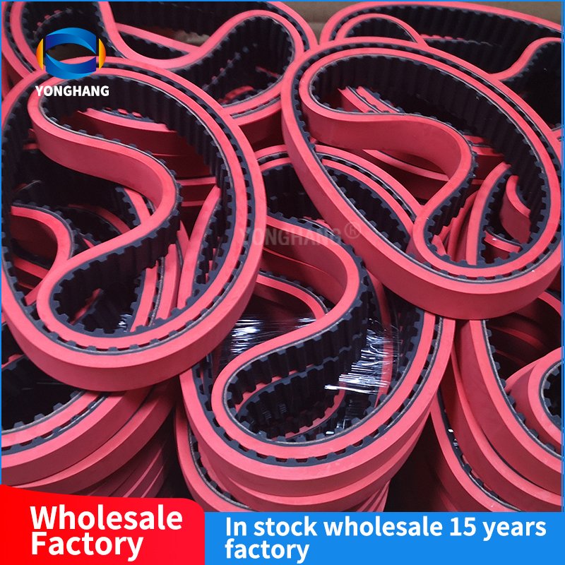 Stock T10X480/560/610/530 225L-25- 255L-25 270L-25 240L-17 240L-25 300L-25 Pull Down Timing Belt toothed Belt with Red Coated
