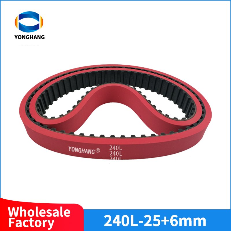 Stock T10X480/560/610/530 225L-25- 255L-25 270L-25 240L-17 240L-25 300L-25 Pull Down Timing Belt toothed Belt with Red Coated