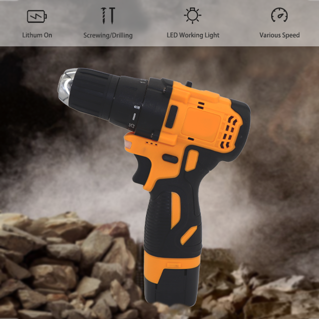 Handheld 12V Electric Cordless Drill Machine Power Tools Set Power Drills With Other Power Tool Accessories