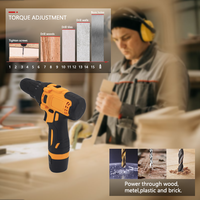 Handheld 12V Electric Cordless Drill Machine Power Tools Set Power Drills With Other Power Tool Accessories