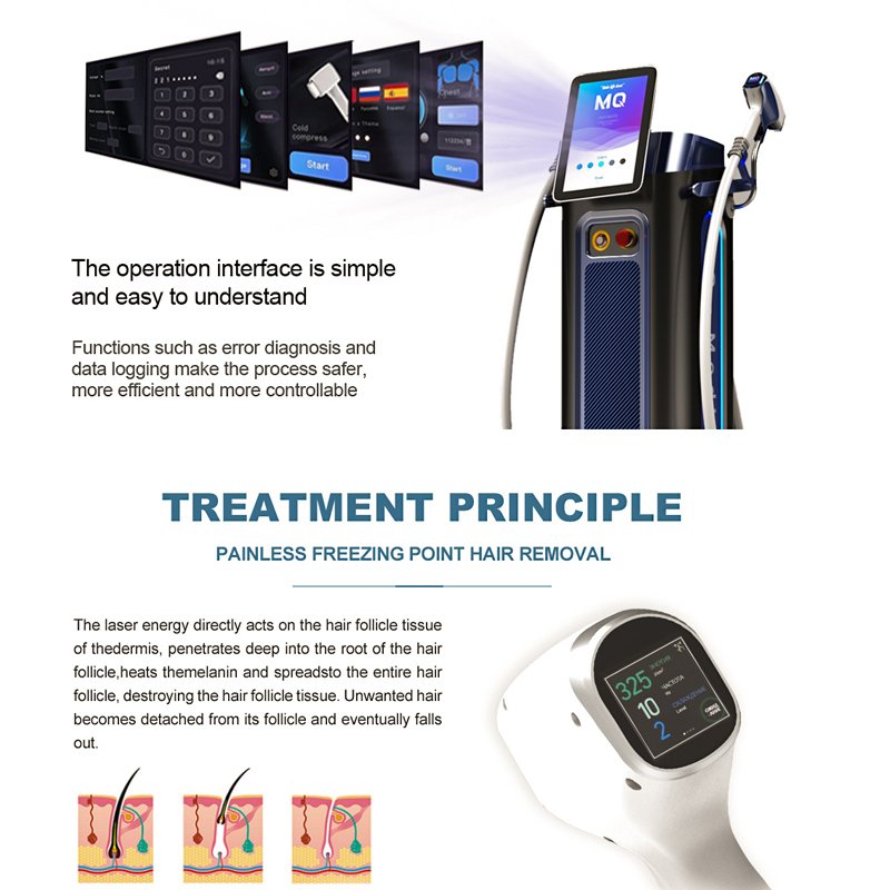 Body and Facial Titanium Diode Laser 808 Machine for Laser Hair Removal Beauty Equipment