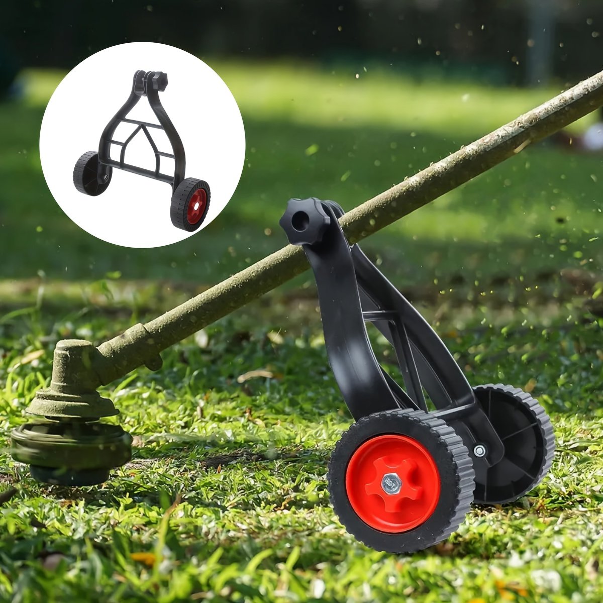 Lawn mower training wheels garden weeding home backpack sidemounted lithium battery weeder handheld portable support frame wheel