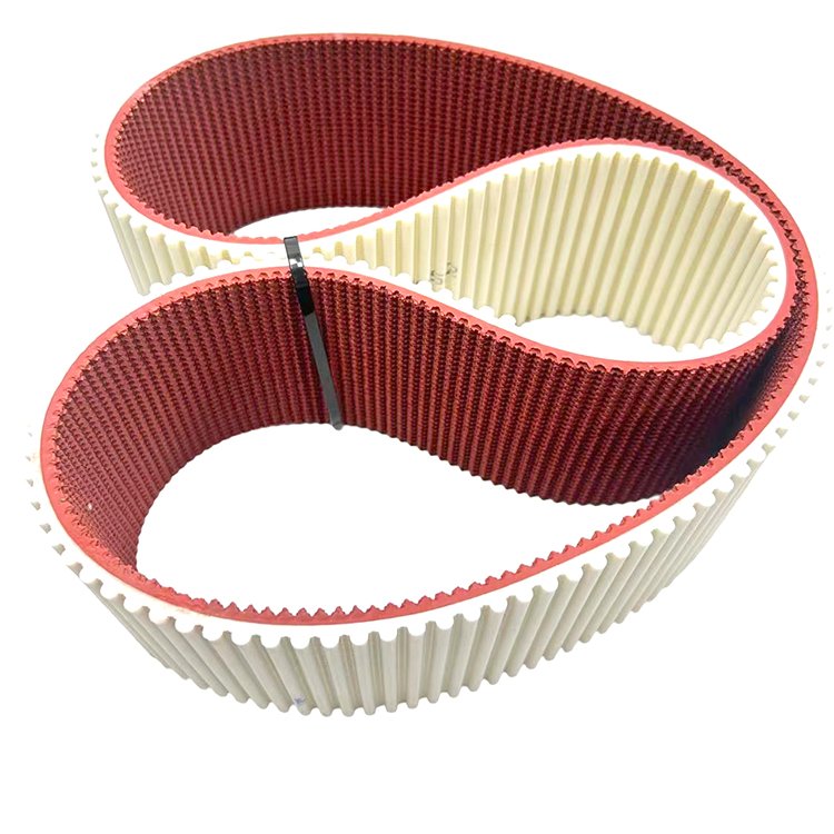 Polyurethane timing belt with red rubber coating drive turntable belts synchronous belt