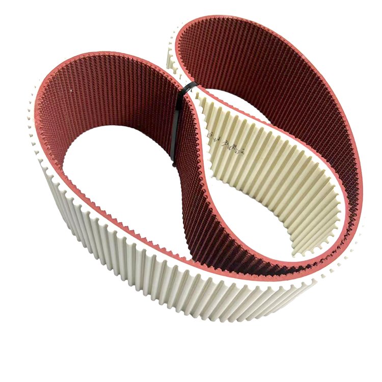 Polyurethane timing belt with red rubber coating drive turntable belts synchronous belt