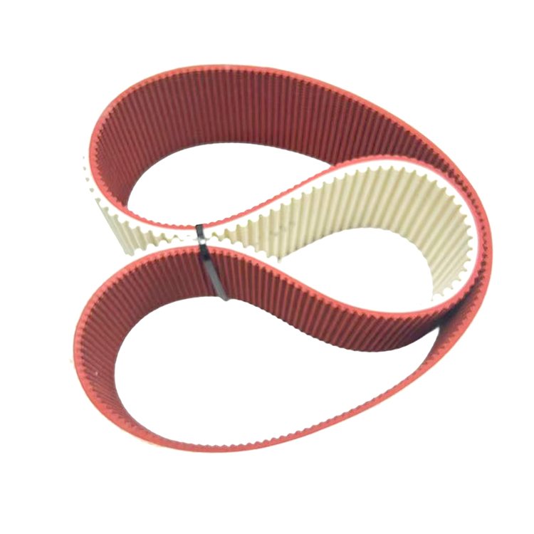 Polyurethane timing belt with red rubber coating drive turntable belts synchronous belt